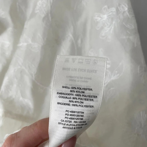 Aritzia Wilfred Peplum Embroidered Floral Blouse NWT White Espace - Picture 7 of 7